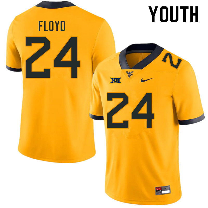 Youth #24 Marcis Floyd West Virginia Mountaineers College Football Jerseys Sale-Gold